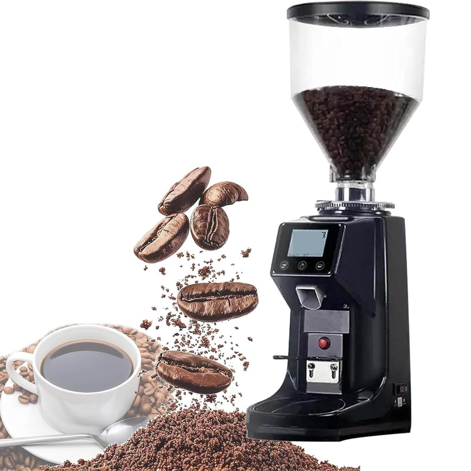 Macinacaffè Commerciale, Macinacaffè Elettrico A Macine Piatte black-1500ml