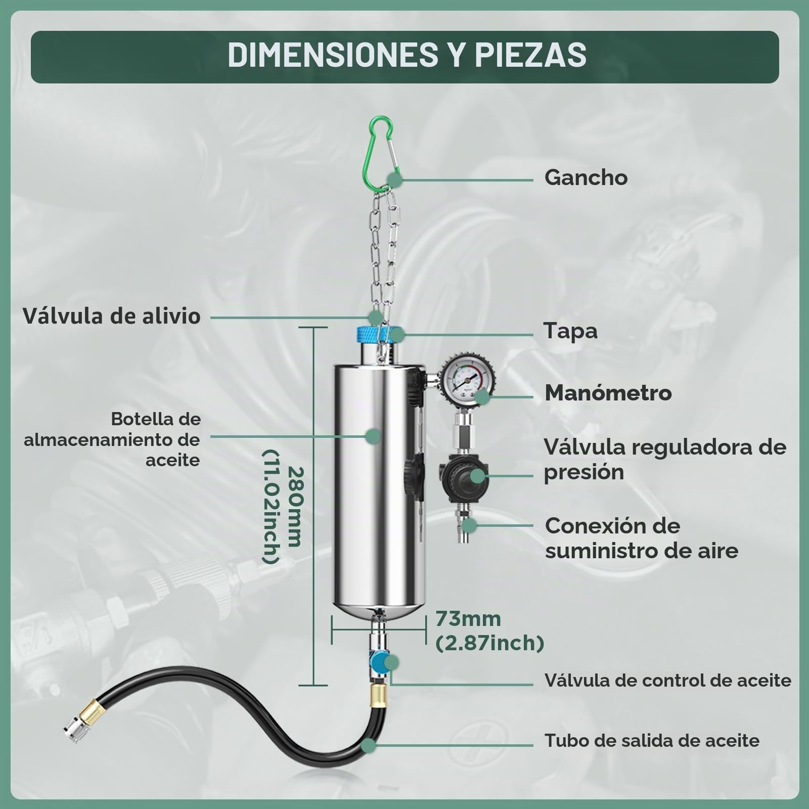 C80 Kit de herramientas limpiador de inyectores de combustible, Limpiadores de sistemas de inyección de combustible, 1000ML Kit de herramientas limpiador de inyectores de combustible de 150PSI