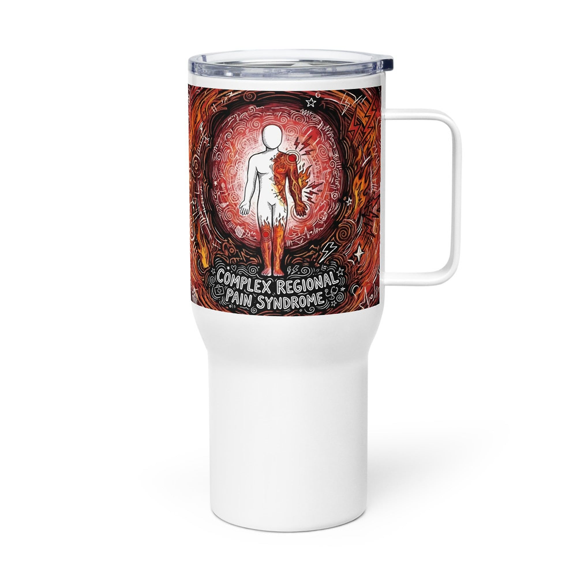 Taza de Viaje SDRC (CRPS) con Asa, Regalo para la Comunidad CRPS