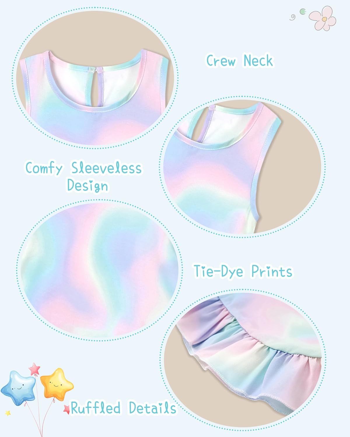 Coco&RARA Toddler Girl Clothes Girls Summer Outfits 2-Piece Cute Ruffled Sleeves Top Print Short Spring Summer Set 1-5T - Image 5