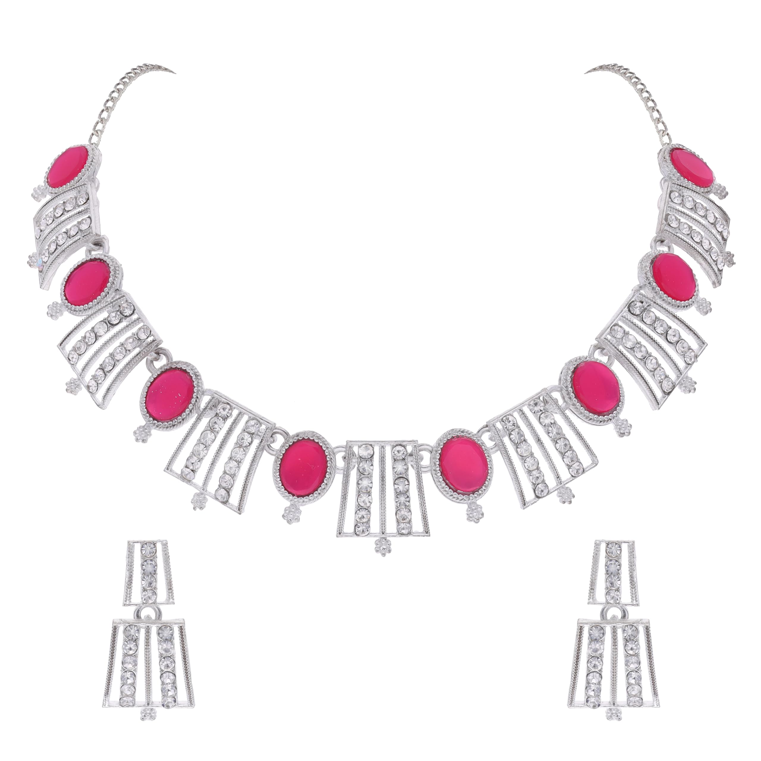 See full amazon price history chart for Brado Jewellery Silver-Plated Artificial Stone Studded Necklace Jewellery set with 1 Pair of Earring (SLR - Pink) Brado Jewellery Silver-Plated Artificial Stone Studded Necklace Jewellery set with 1 Pair of Earring (SLR - Pink) (B0CJ9K9GCK) Amazon Price History, Amazon Price Tracker