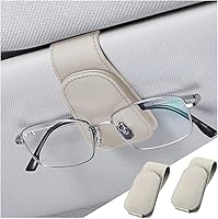 Vista 22 de zipelo Soporte para gafas de sol para visera solar de automóvil, 2 piezas de gancho magnético de cuero para gafas, clip de montaje para gafas de sol