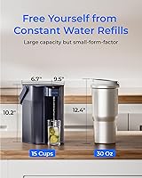 Vista 8 de Waterdrop Jarra eléctrica de filtro de agua, dispensador de agua recargable, sistema instantáneo de encimera de 200 galones de 15 tazas, NSF/ANSI