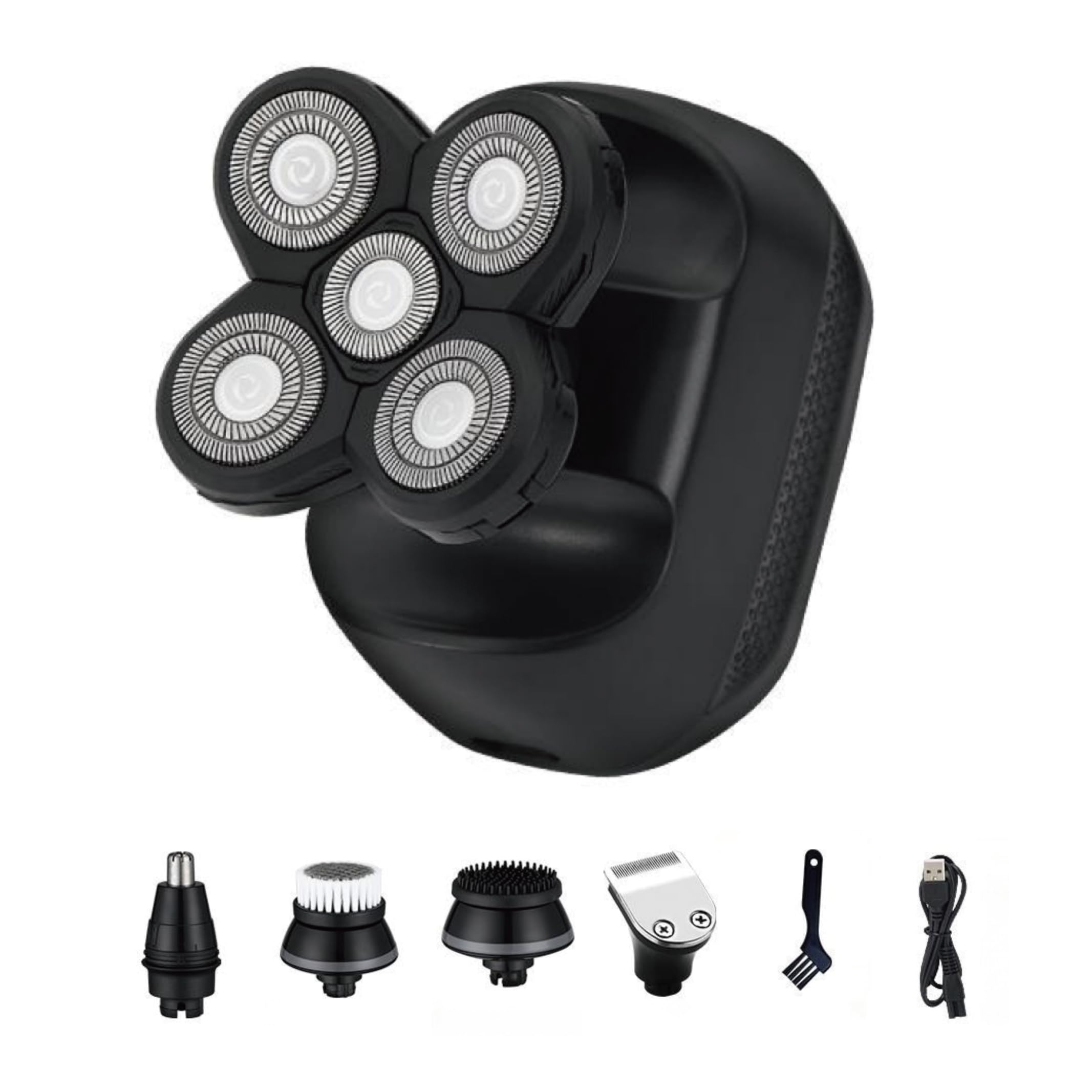 Telfun Head Shavers for Bald Men, 5-in-1 Electric Razor for Men w/h LED Display, IPX7-Waterproof, Faster-Charging Grooming Kit w/h Beard Trimmer, Nose Hair&Hair Clippers (8520)