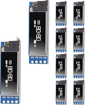 DORHEA 10PCS 0.91 12832 IIC I2C OLED Display Module 0.91inch I2C 128x32 SSD1306 LCD Display Module White I2C OLED Screen Driver DC 3.3V/5V with 4 Pin Headers