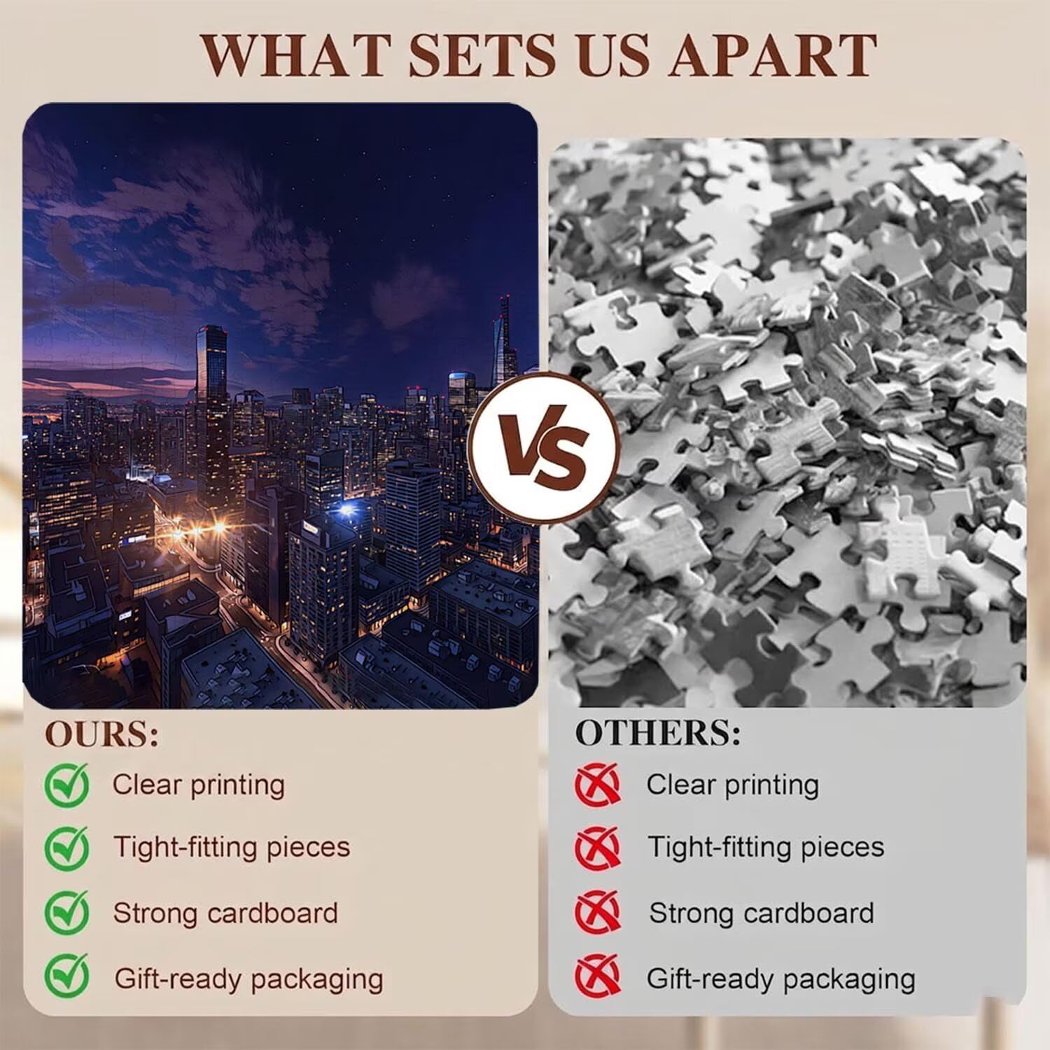 Città architettura Puzzle 1000 Pezzi per Adulti, Puzzle in Legno - Collezione Classica con Poster Incluso - Sfida di Concentrazione e Passatempo Antistress, Gioco per Famiglia, 75 x 50 cm f0-55