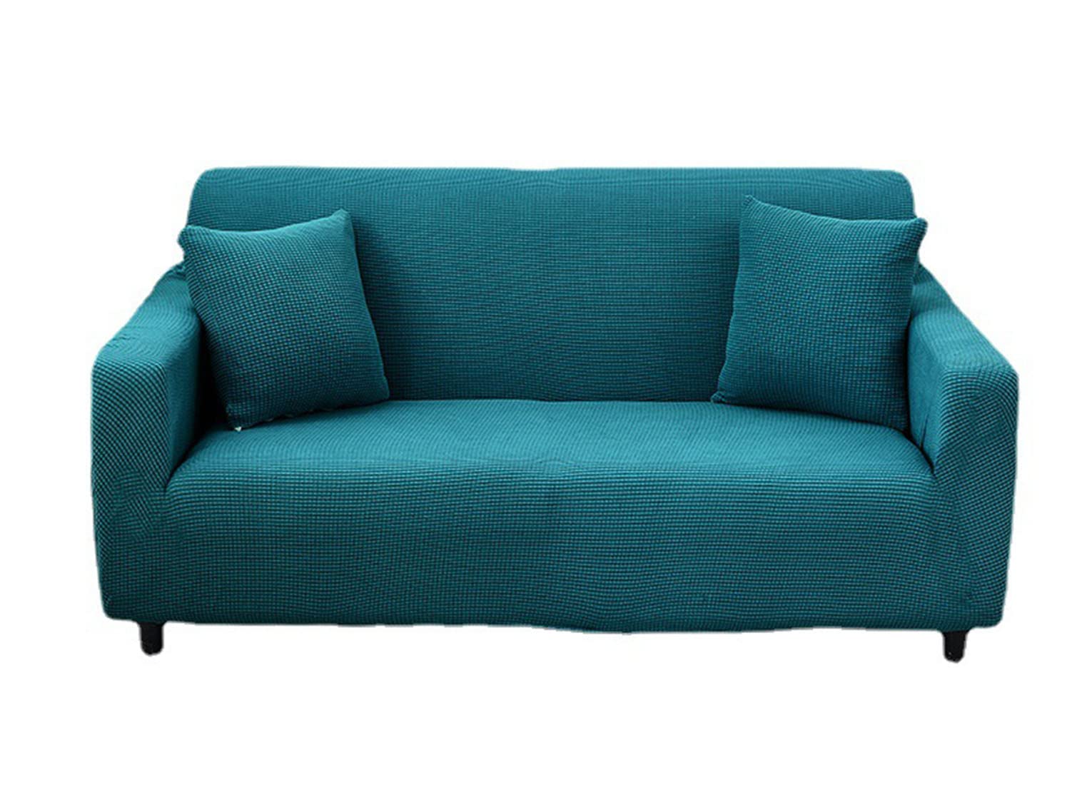 Housse de canapé jacquard bleu protection meuble de qualité