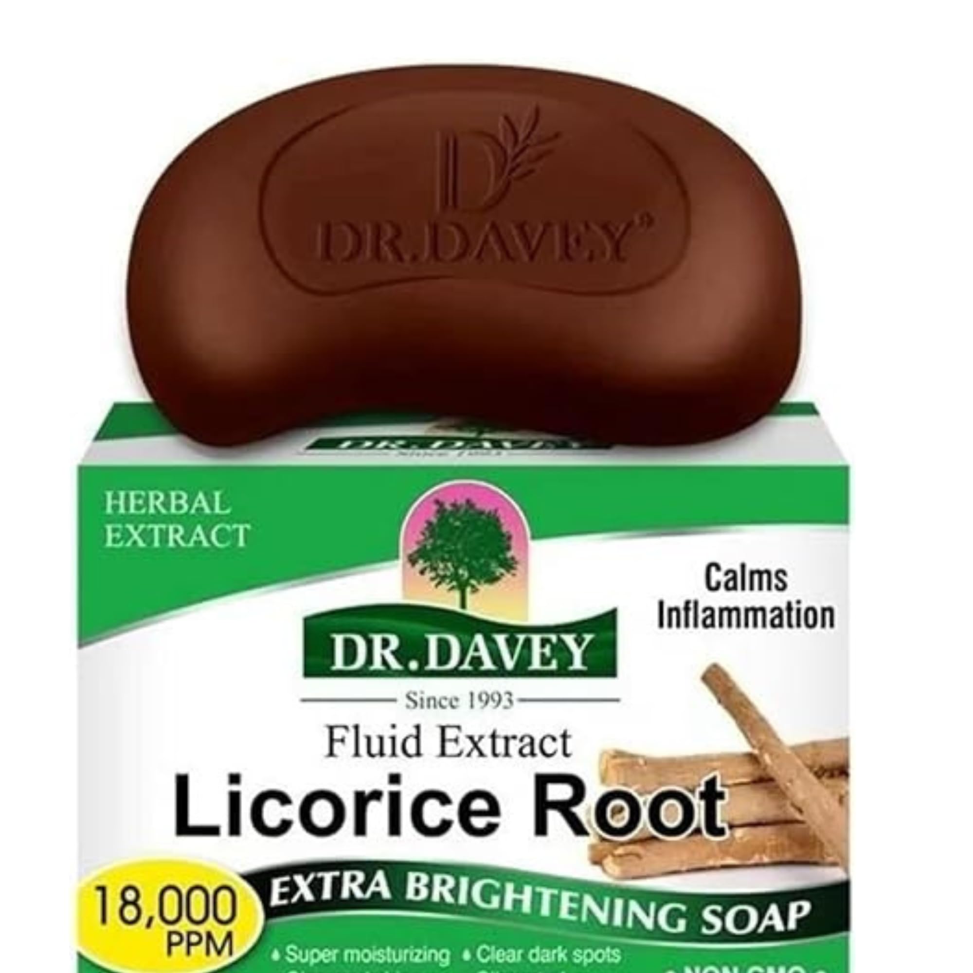 DR DAVEY Licorice Root Extra Brightening Soap - Clear Dark Spots, Boost Face Glow, Shines Face Oil Control Skincare - 100g