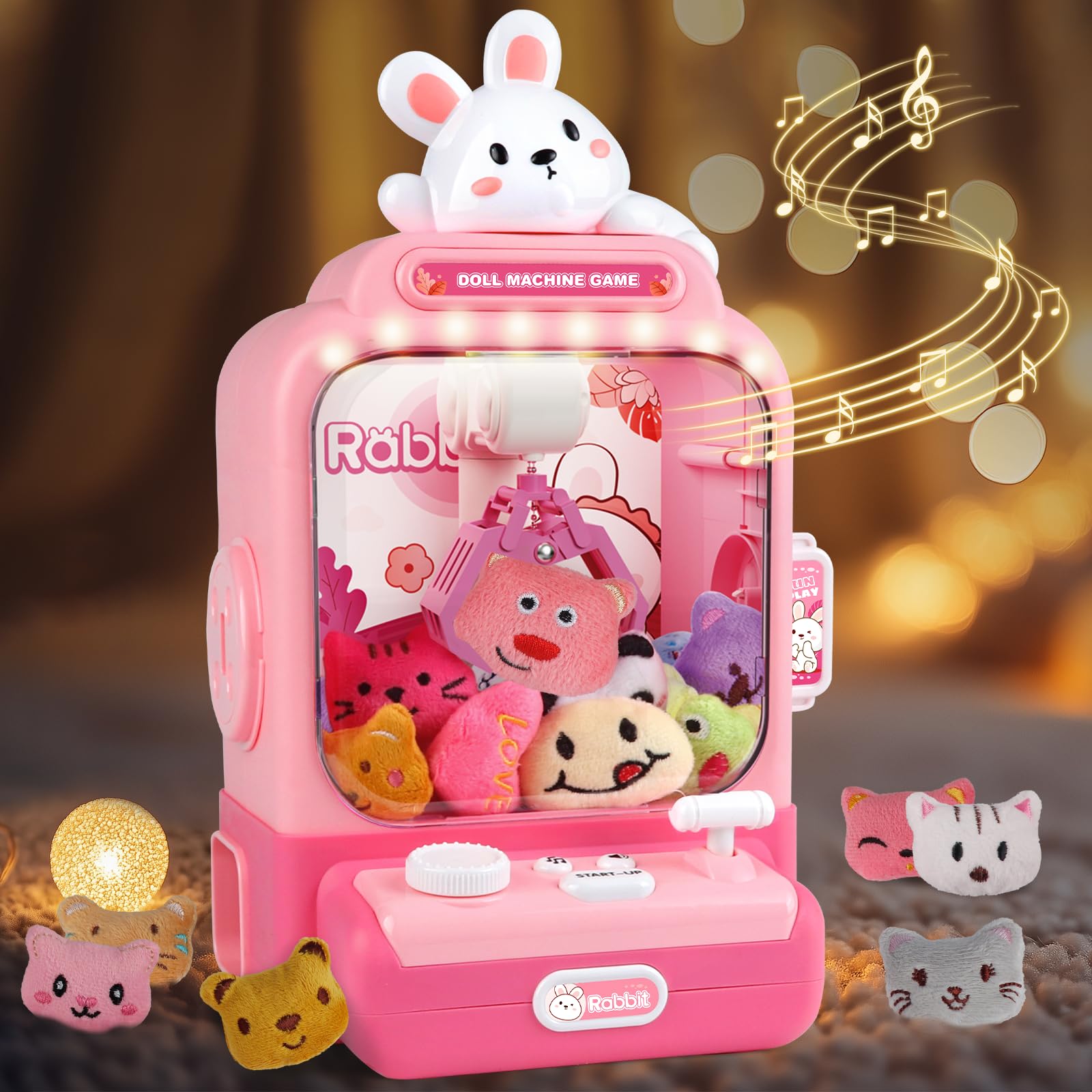 Amazon.com: Claw Machine for Kids,Mini Rabbit Vending Machines with LED ...