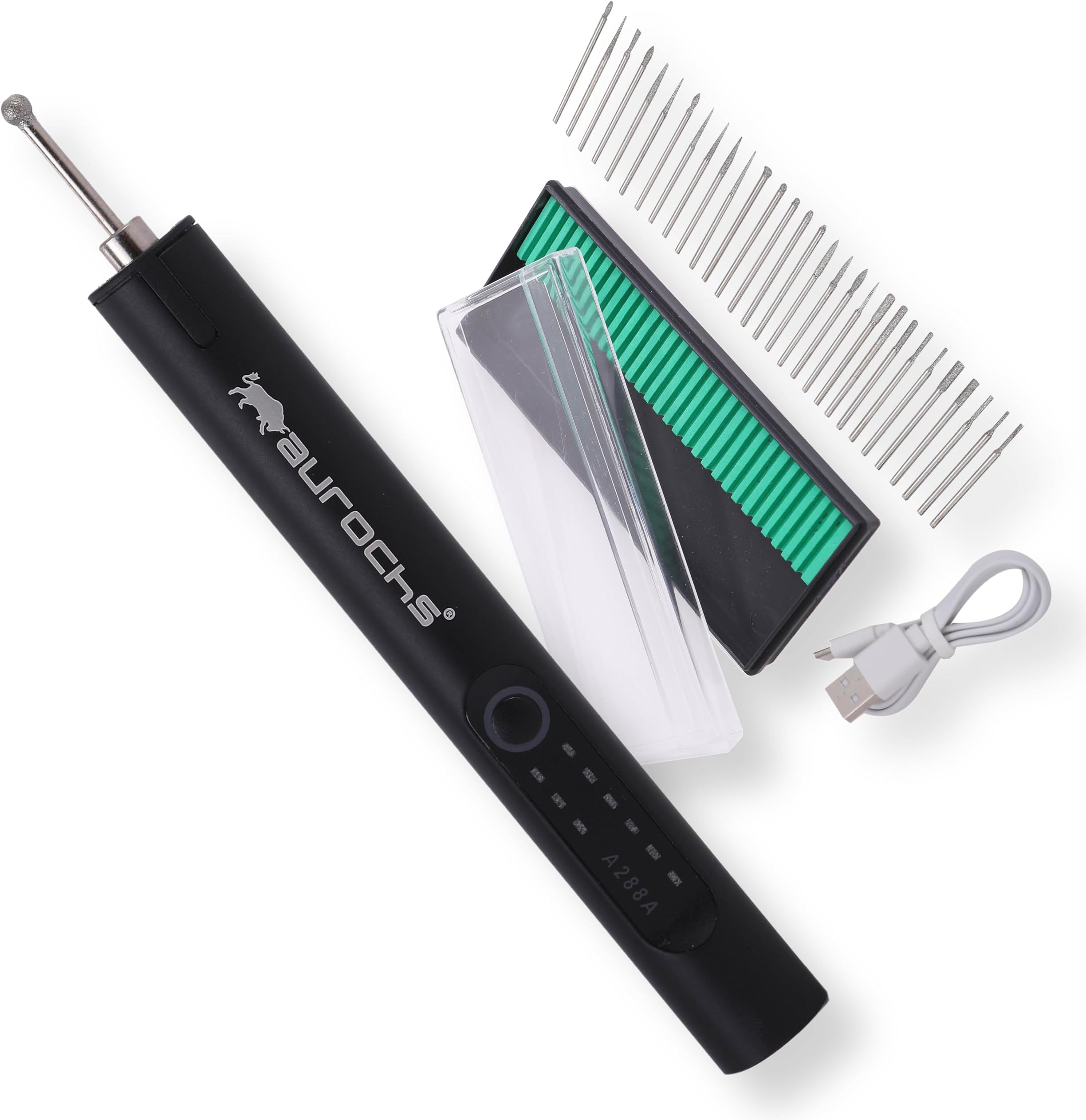 Aurochs Rechargeable Mini Router Plastic Model Tool, 3-Speed Variable Speed, With Lighting, TYPE-C, Small, Cordless, Electric, Filing/Grinding, Carving, Drilling, Cutting, Milling, Hobby, For