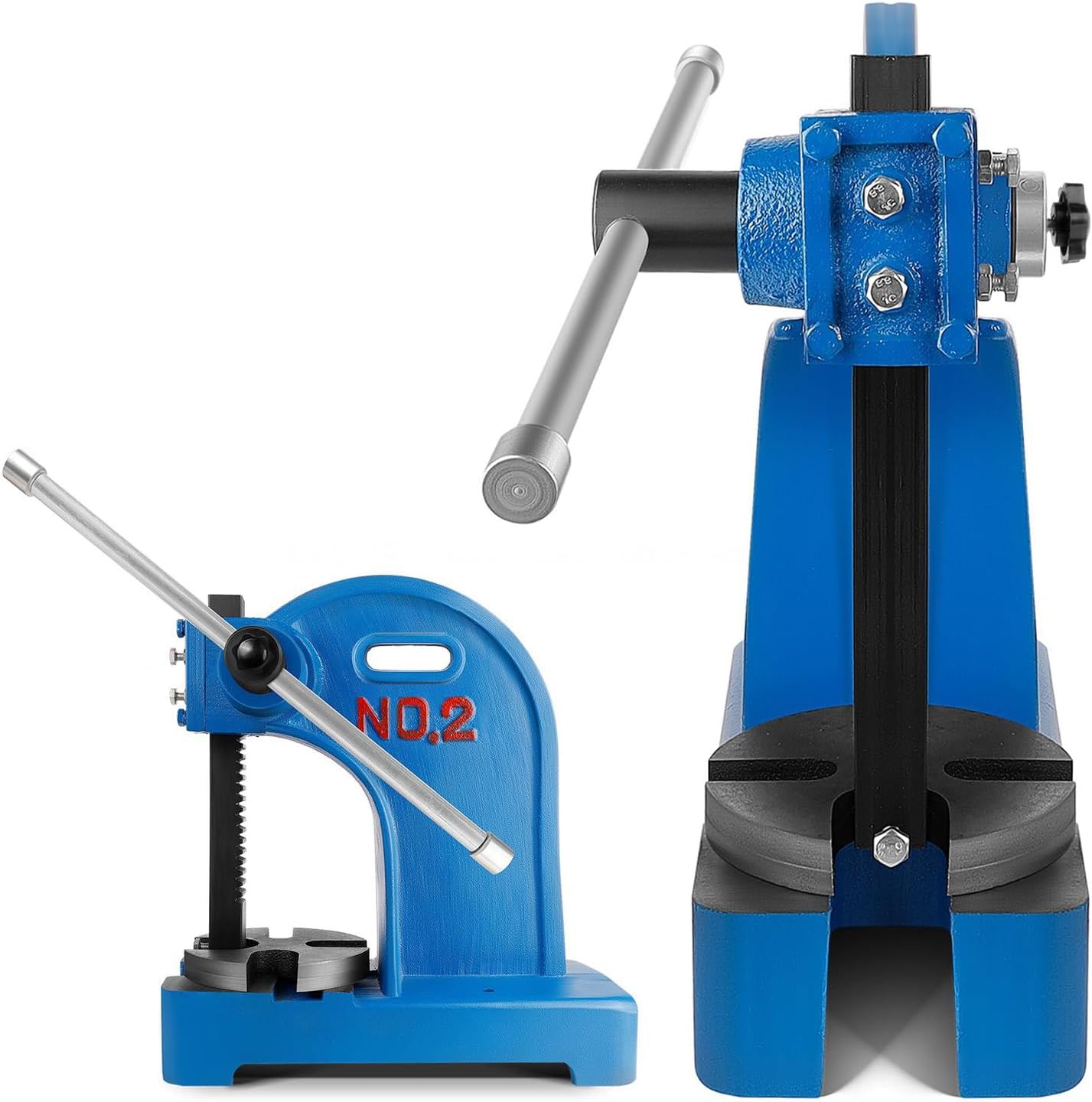 2 Ton Arbor Press,Heavy Duty Manual Arbor Press 12”Maximum Height,Cast Iron Manual Arbor Press with Lever,Hand Press for Punching, Bending and Stretching (Blue 2Ton)