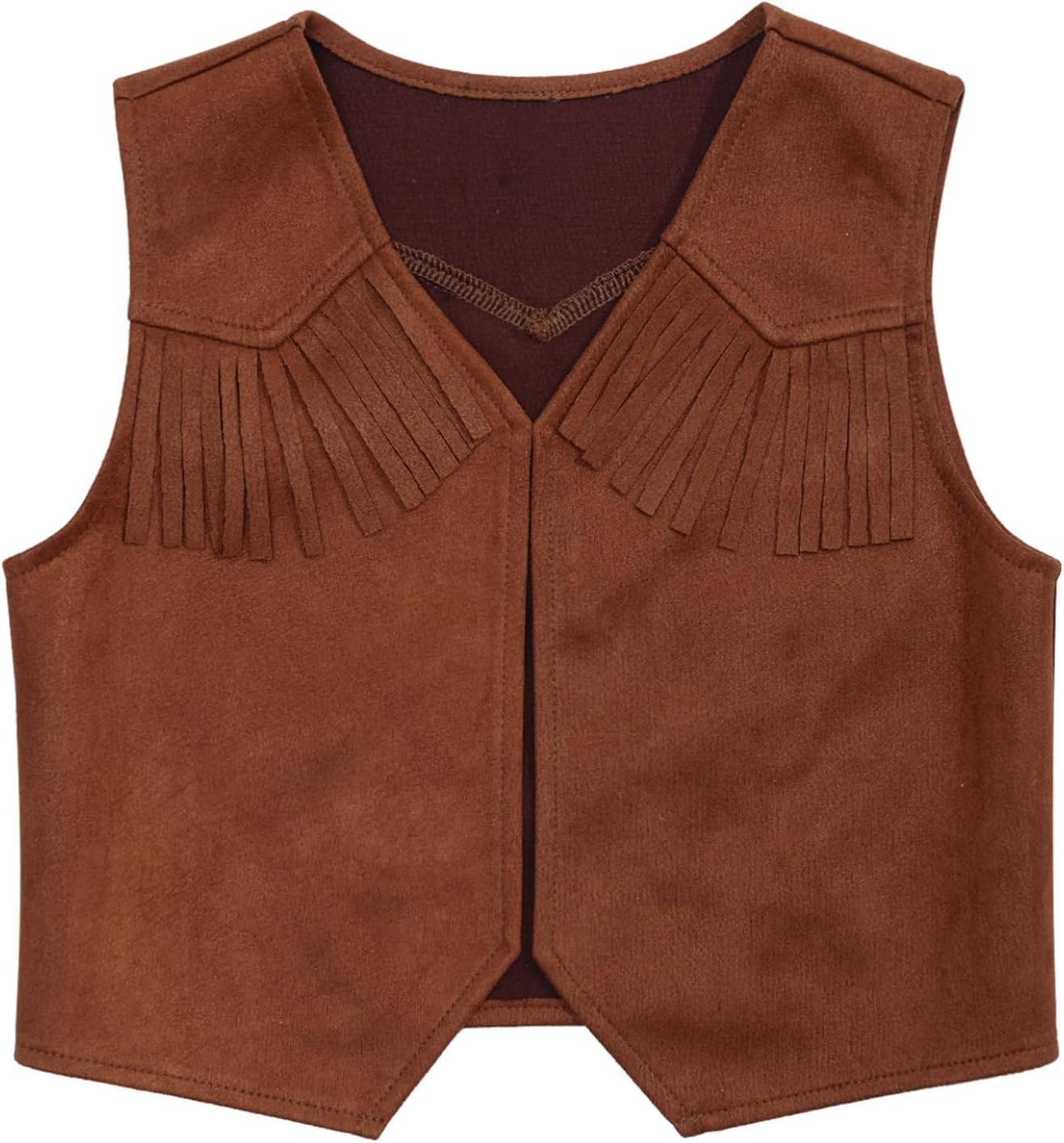 Kids Boys Western Cowboy Vest Suede Tassel Jacket Outerwear Top Halloween Party Fancy Outfits