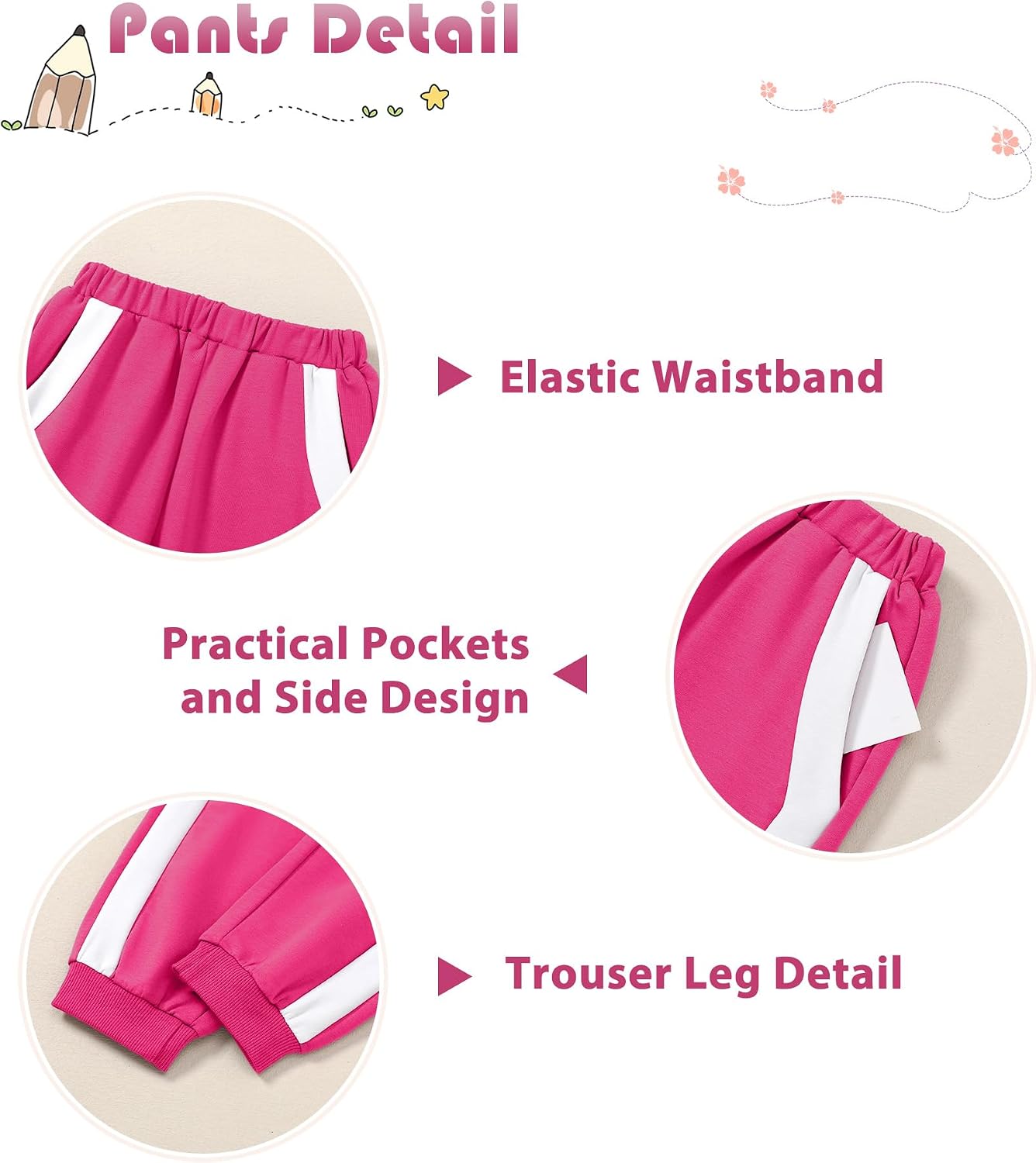 SANMIO Girl Clothes 2 Piece Outfits Sweatsuit Fashion Sweatshirt Pants Set