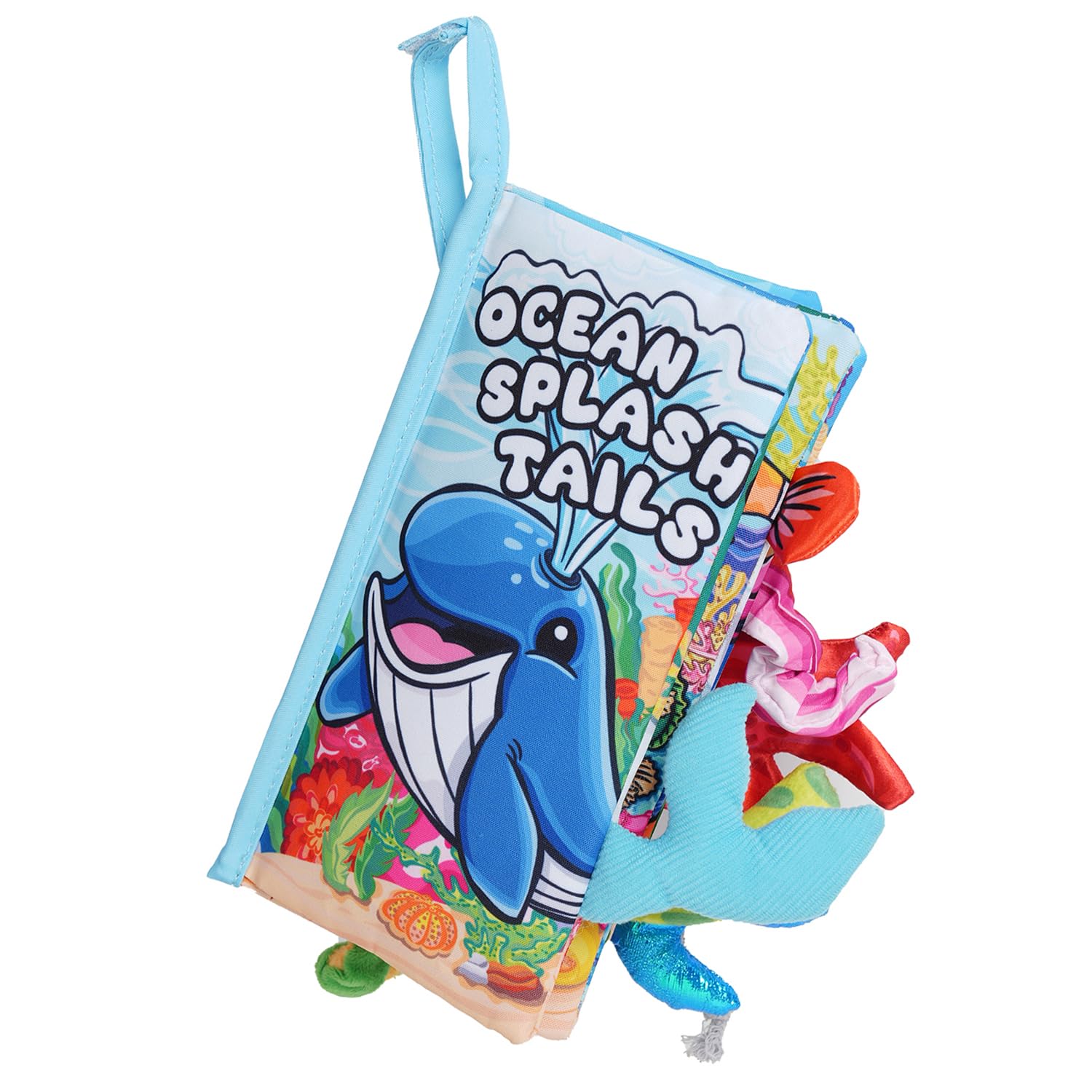 HECCEI Baby Books, Sensory Toys Touch Feel Soft Cloth Book with Animals Tail