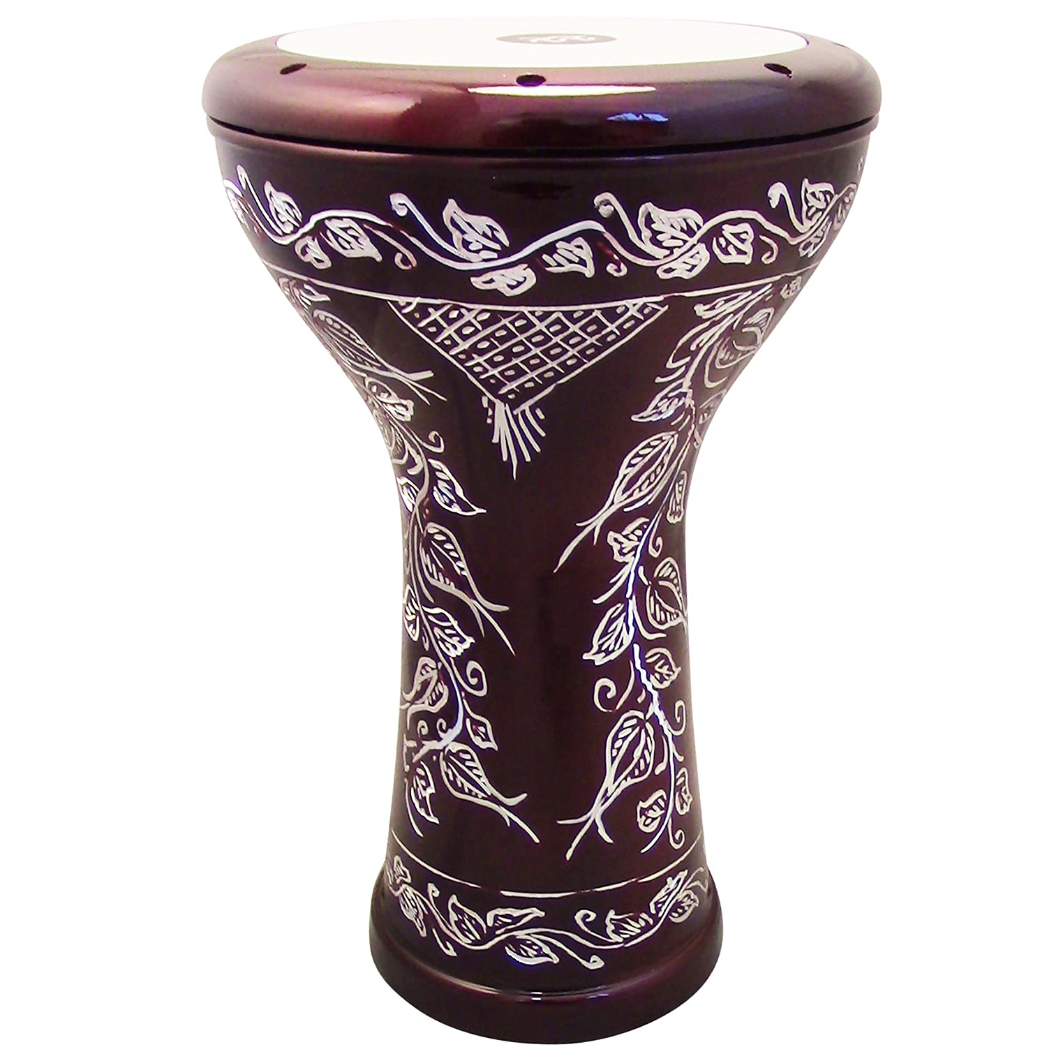 The 17'' Wave Zaza Percussion Egyptian Style Darbuka Doumbek (Red - Engraved)