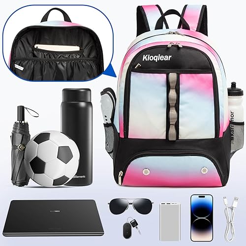 Miniatura 4 de Bolsa de fútbol, mochila de fútbol para baloncesto, voleibol y fútbol, bolsa deportiva con compartimento para pelotas.