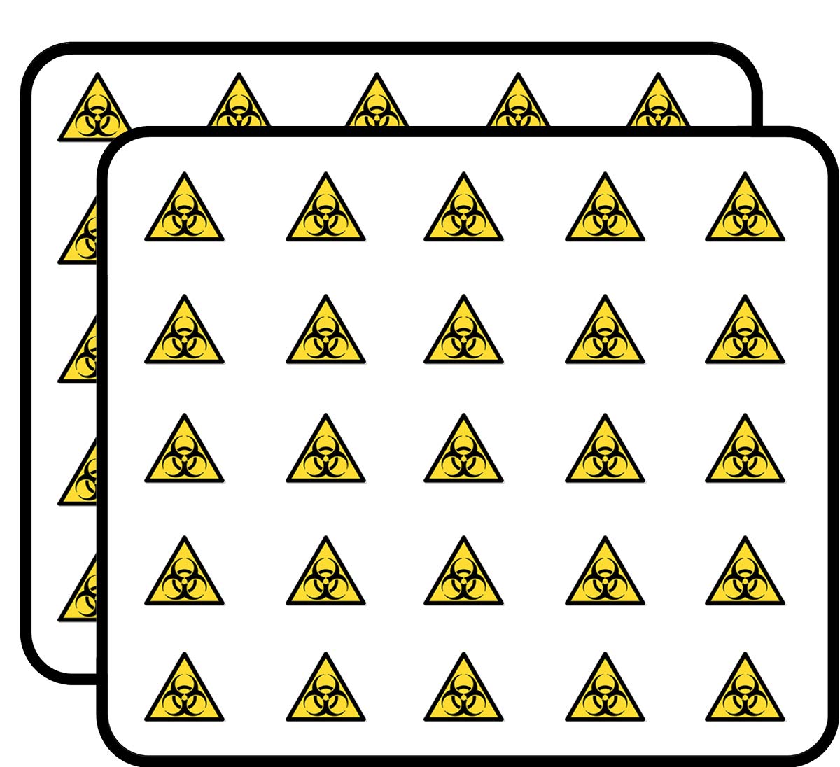 Biohazard Warning Sign Sticker for Scrapbooking Waterproof Vinyl Stickers for Water Bottle, Laptop & Phone Case 50 Pack
