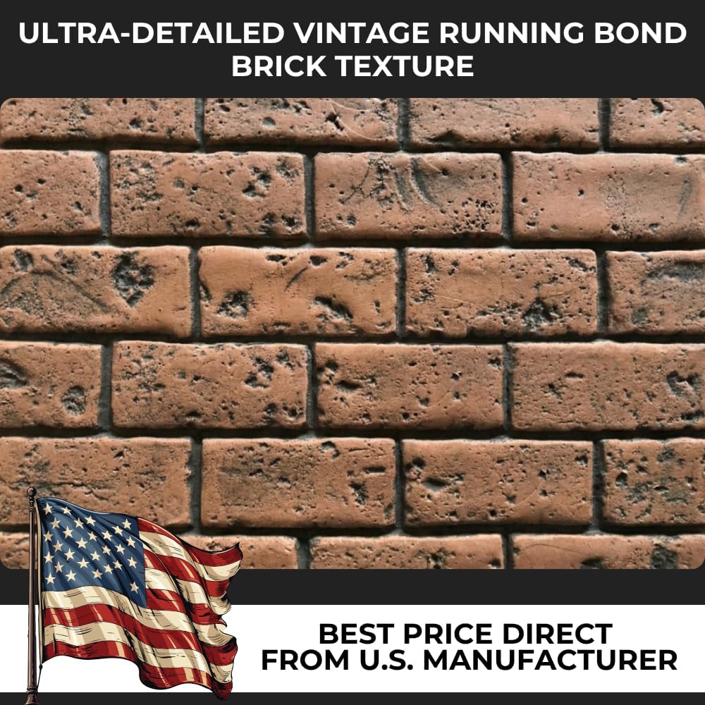 Vintage Brick Concrete Stamps Set of 5 | Made in USA | 37" x 23.75" | Durable Polyurethane Rigid & Flexible Forms for Driveways, Walkways and Patios – SM 4200/S-5