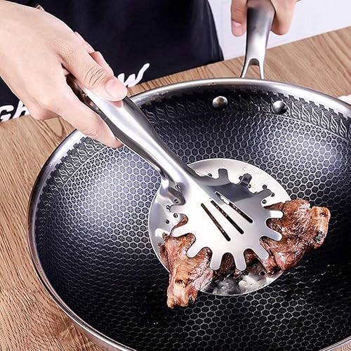 Miniatura 6 de Cabilock Pinzas de colador de acero inoxidable multifuncionales para pollo frito y papas fritas, herramienta de cocina, filtro de aceite de 12.2