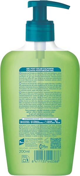 Eine Flasche Ecran After Sun Gel mit Aloe Vera, bereit zur Hautpflege nach dem Sonnenbad.
