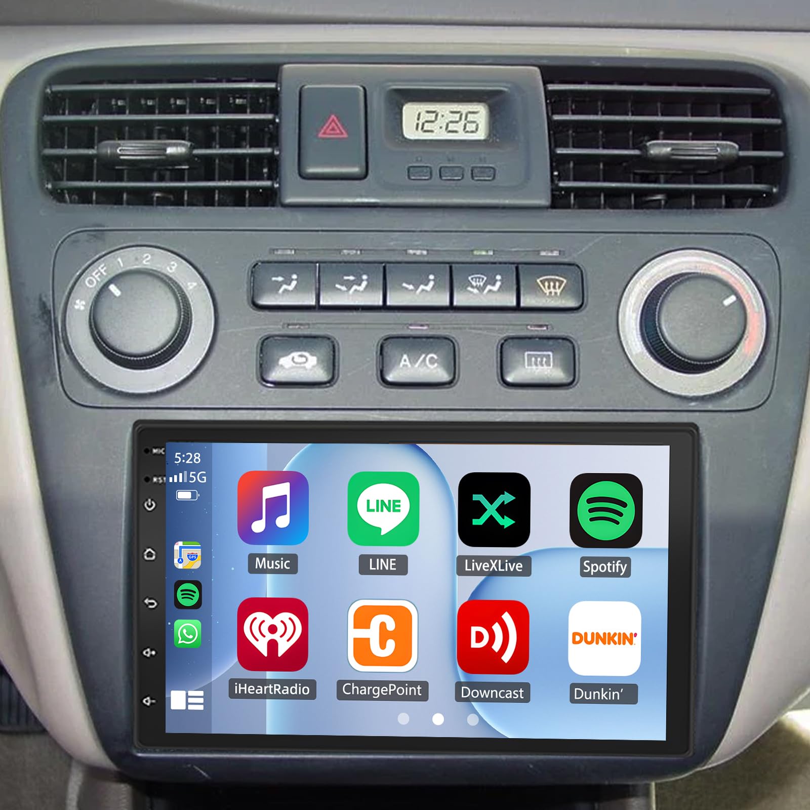 Photo 1 of 7" Android 14 Double Din Car Stereo Radio for Honda Accord 1999-2002 with Carplay Android Auto, Touch Screen GPS Navigation Head Unit Radio Bluetooth WiFi FM RDS DSP SWC Backup Camera