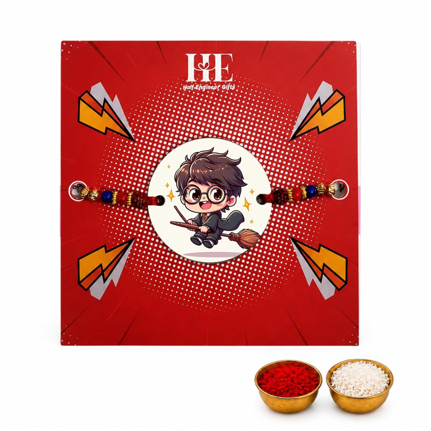 Half Engineer Harry Potter Printed Magnet Magnet Rakhi for Brother Fridge Decoration for Bhaiya Boy Men Single, Kids Rakhi, Magnet for Decor-image-19