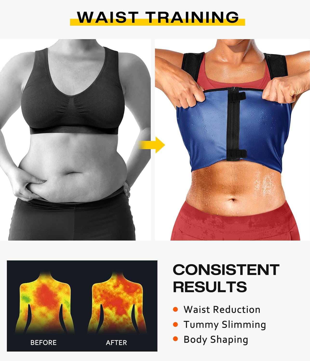 Junlan Waist Trainer for Women - Sauna Suit Sweat Vest Waist Trimmer for Working Out - Image 5
