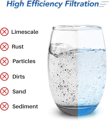 Miniatura 5 de Filtro de agua para toda la casa de 10 x 4.5 pulgadas de 5 micrones compatible con GE FXHTC, GXWH40L, RFC-BBSA, W50PEHD, Whirlpool WHKF-GD25BB,
