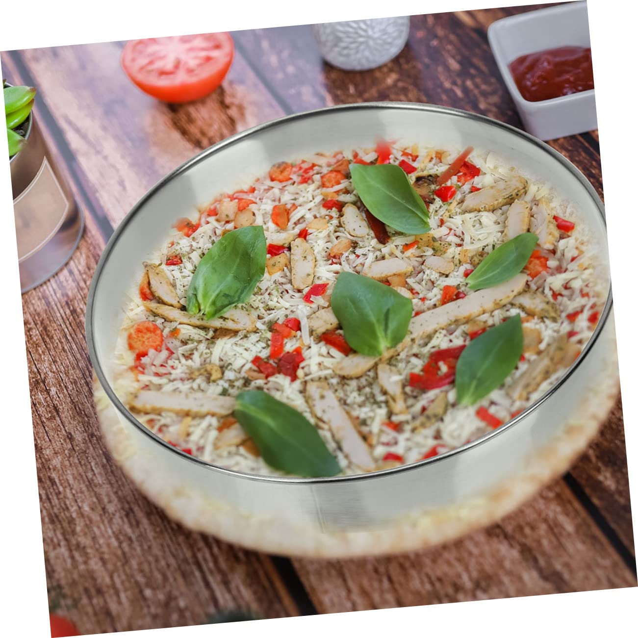 MAGICLULU 4stücke Haushalt Pizza Aus Edelstahl Mehrzweck Kuchenring Für Pizza Backzubehör Zur Vermeidung Von Überlaufen Beim Backen Robustes Und Langlebiges Material Für Einfache