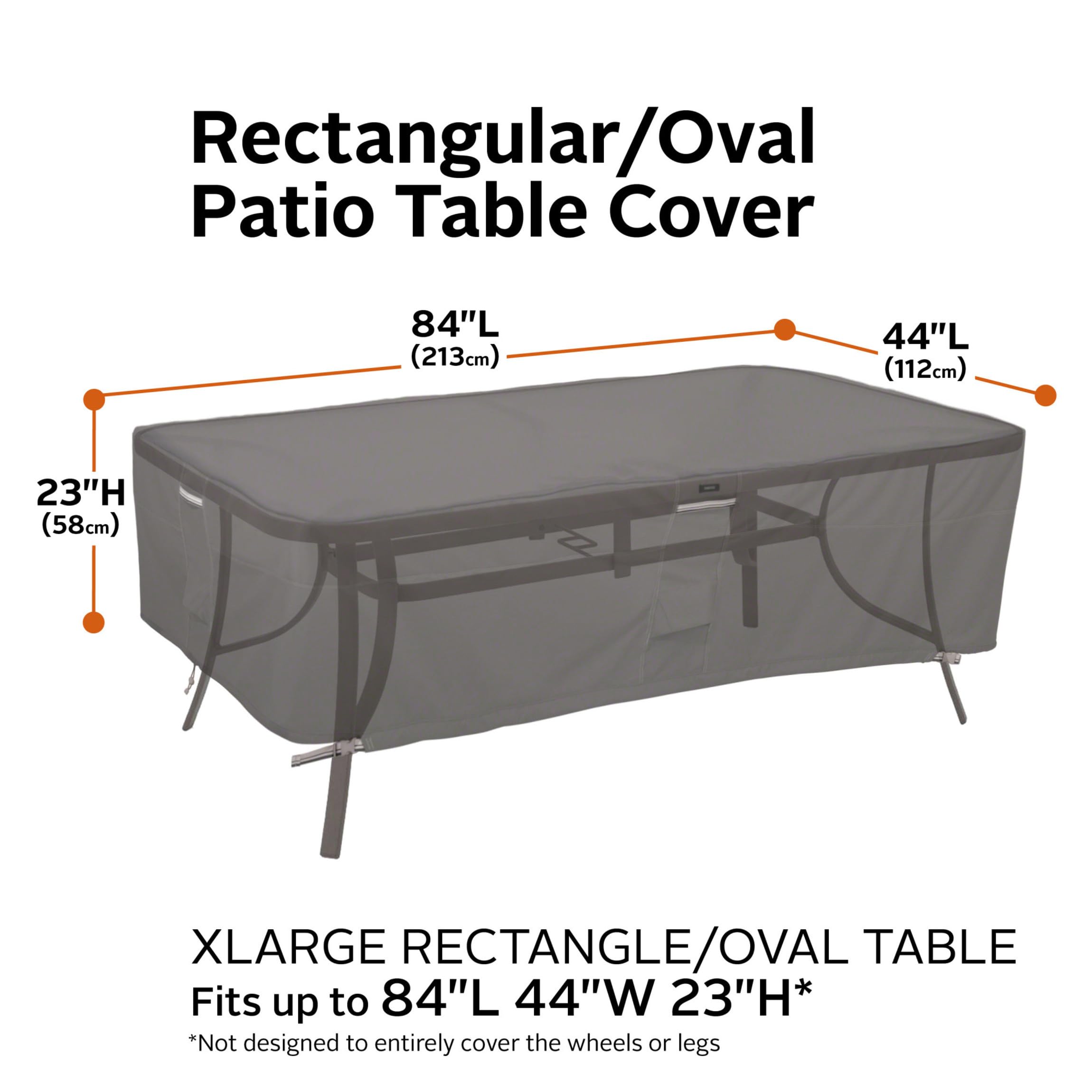 Classic Accessories Ravenna, copertura impermeabile per tavolo da giardino, rettangolare, ovale, 213 cm