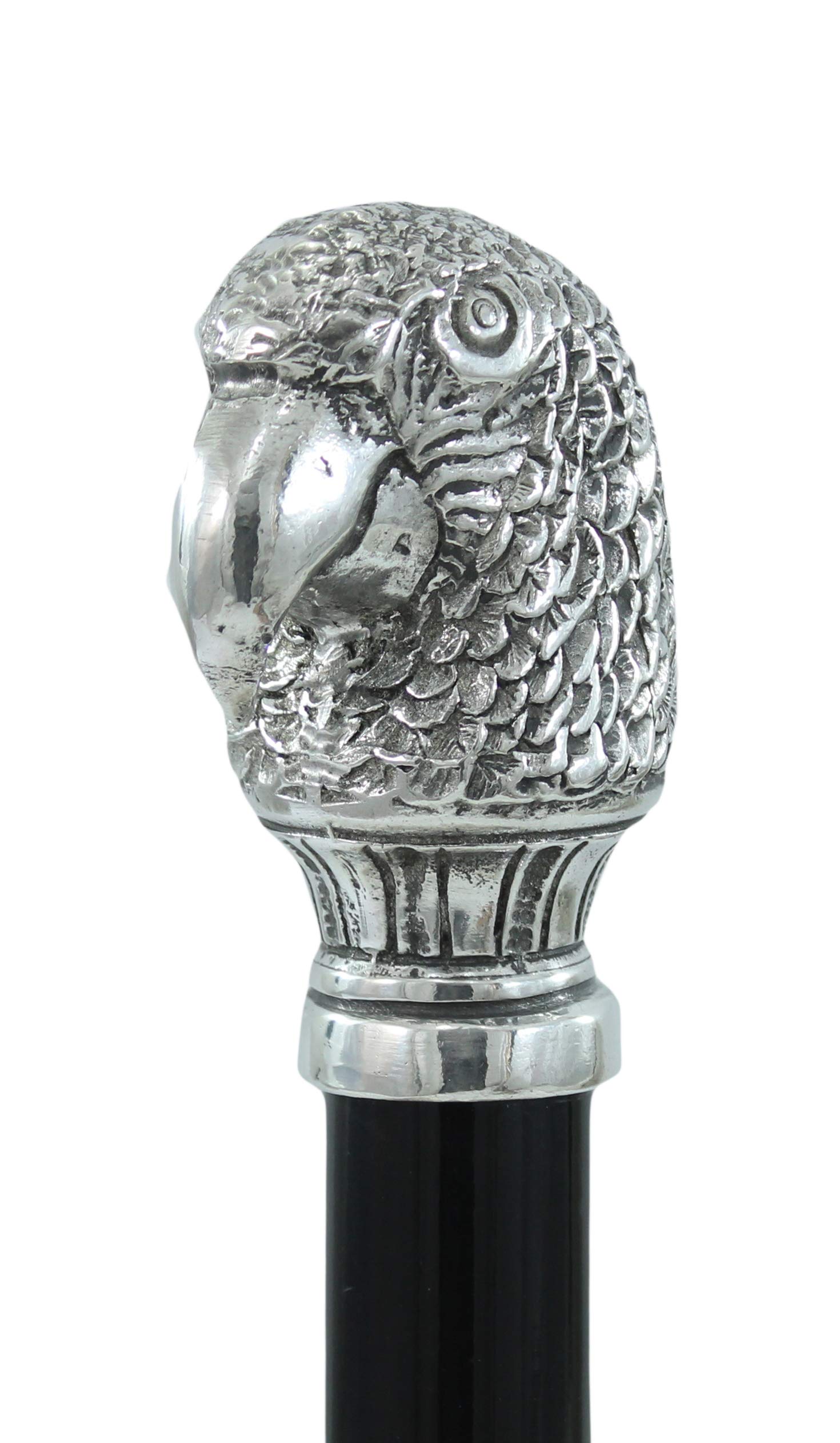 Bastón de paseo de estaño de madera negra vintage clásico elegante nobiliar CAVAGNINI