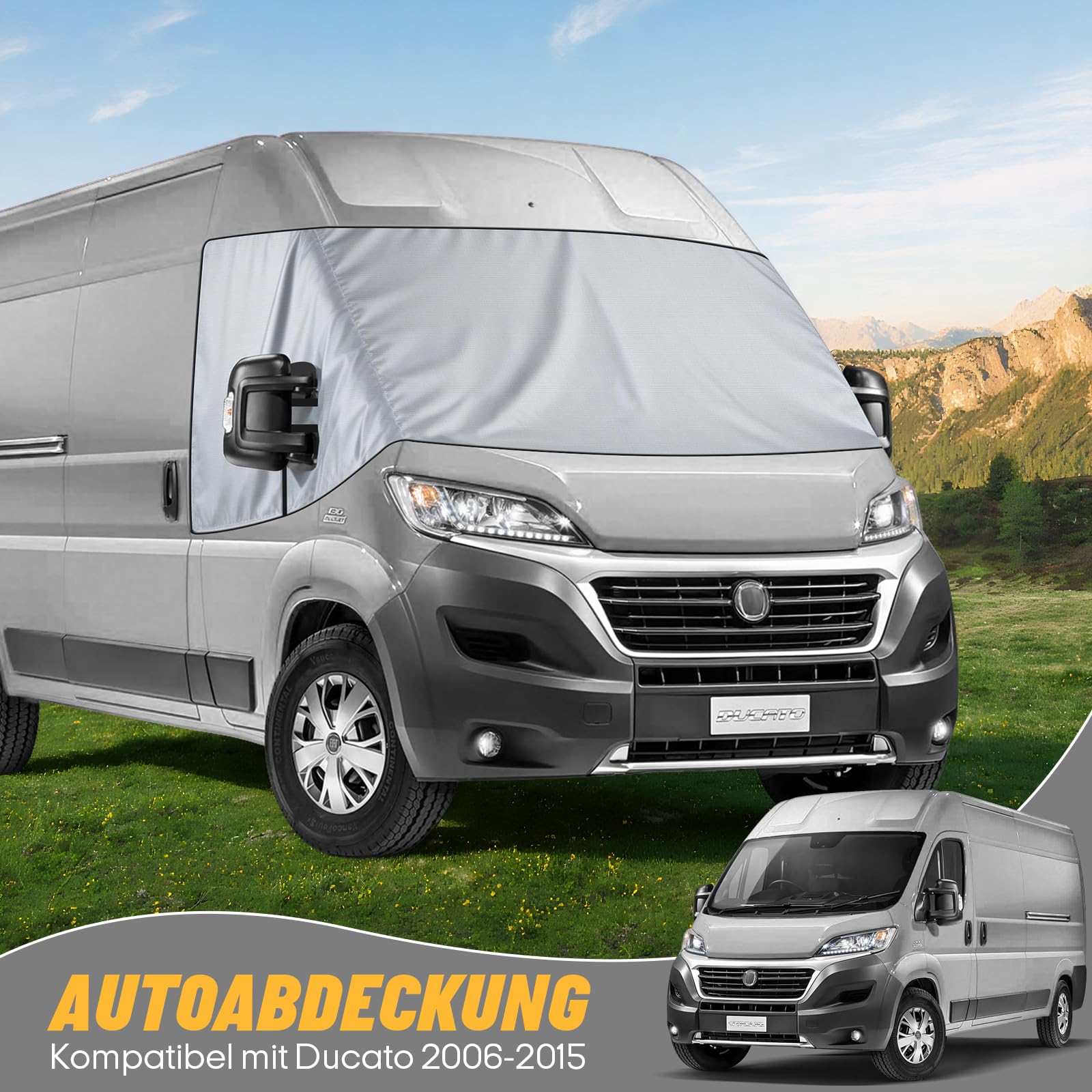 Wohnmobil Thermoschutz Abdeckung, Leder Frontscheibenabdeckung, Wasserdicht & Kalt Staub Schutz Sonnenschutz, Scheibenabdeckung für FI-AT Du-cato, Jum-per, BO-xer 2006–2025