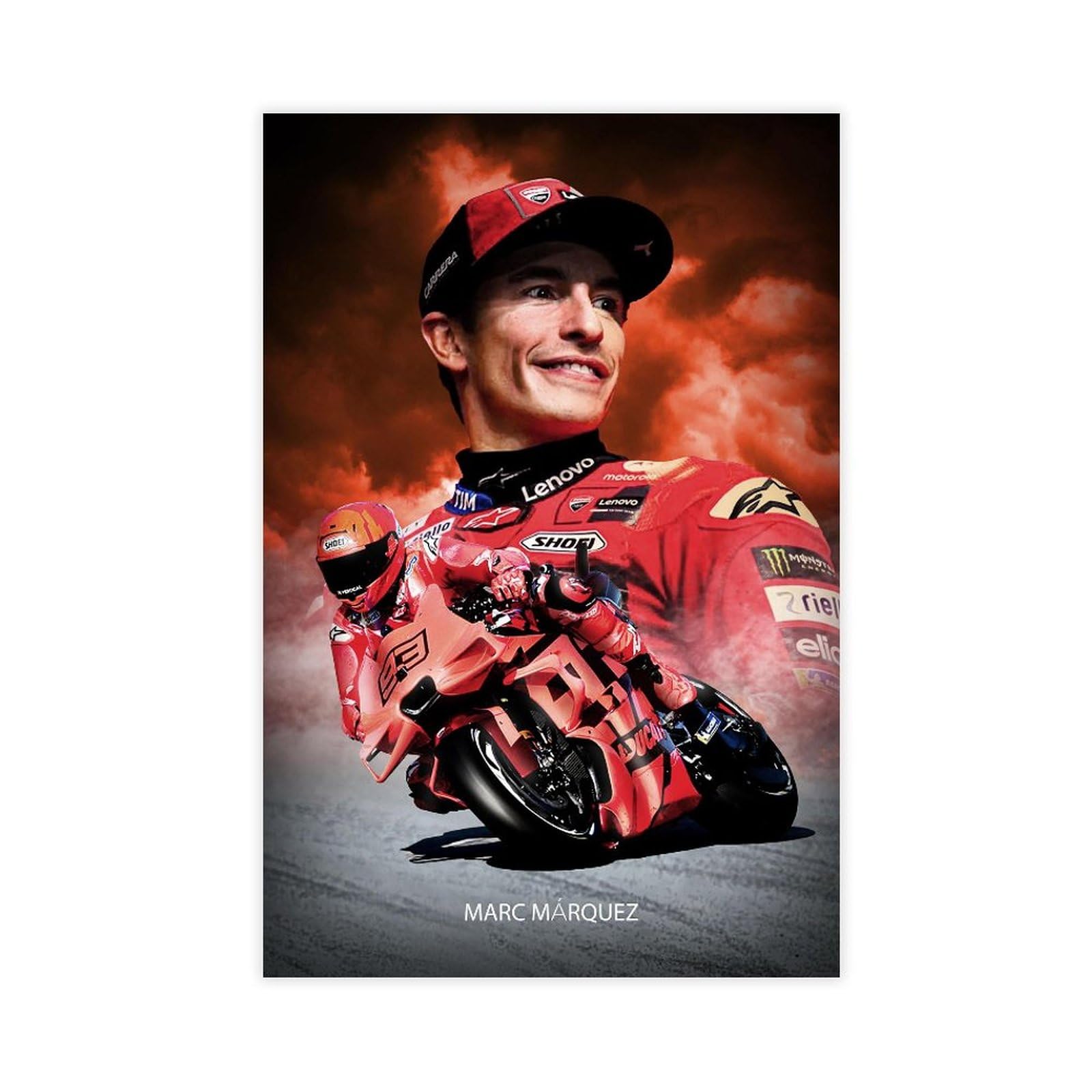 Poster Marc Marquez MotoGP Sur Toile - Décoration Murale 30x45 Cm Salon Chambre