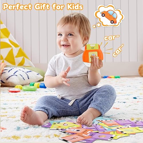 Miniatura 6 de Juguetes para niños pequeños, tarjetas flash parlantes con 224 palabras visuales, juguetes de terapia del habla de bolsillo para niños con autismo,
