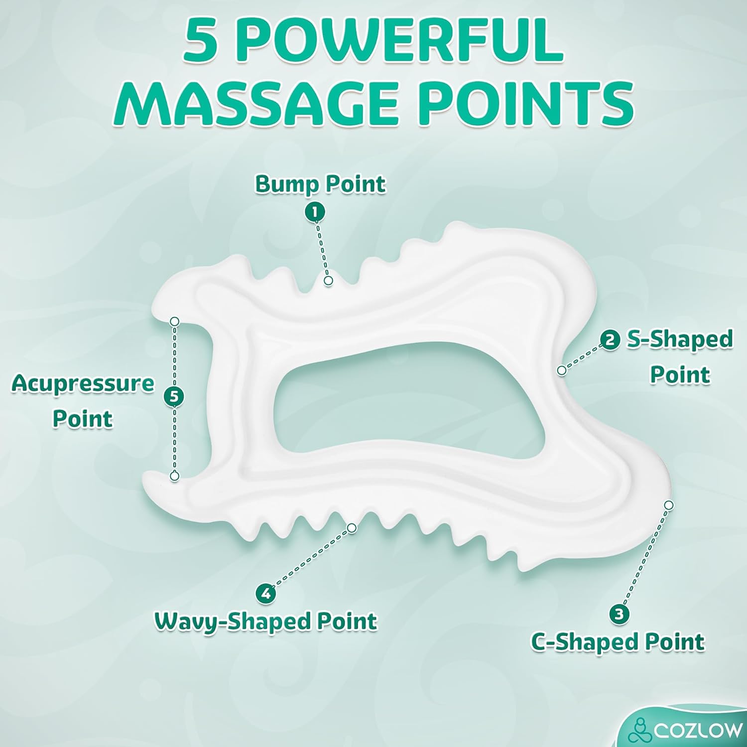 COZLOW Ceramic Gua Sha Massage Tool for Face & Body - Premium Muscle Scraping Tool for Lymphatic Drainage & Fascia Massage - Trigger Point Massager for Body Sculpting & Contouring - Style A - Image 4