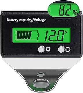 Battery Monitor with Bracket DC 12V 24V 36V 48V 60V 72V 84V Car Motorcycle Golf Cart Battery Voltage Meter Digital Capacity Indicator Gauge Voltmeter Testers for Acid & Lithium ion Ba-ttery