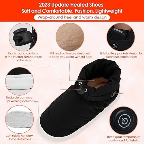 Miniatura 2 de Edeeca Heated Slippers Men Women Non-Slip Wireless Foot Warmers Heating Thermal Shoes with 5000mAh Rechargeable Battery Keep Feet Warm for Women Men