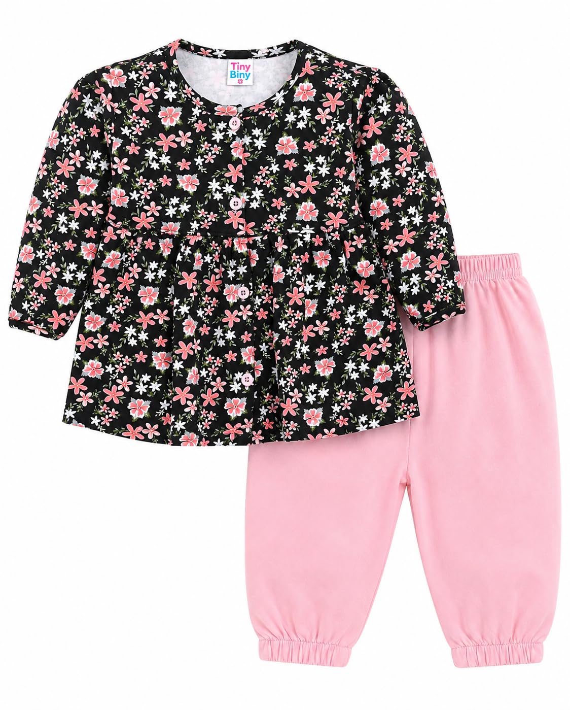 tiny biny Baby Girls Comfortable Cotton Top & Pant Clothing Set |-picture-50