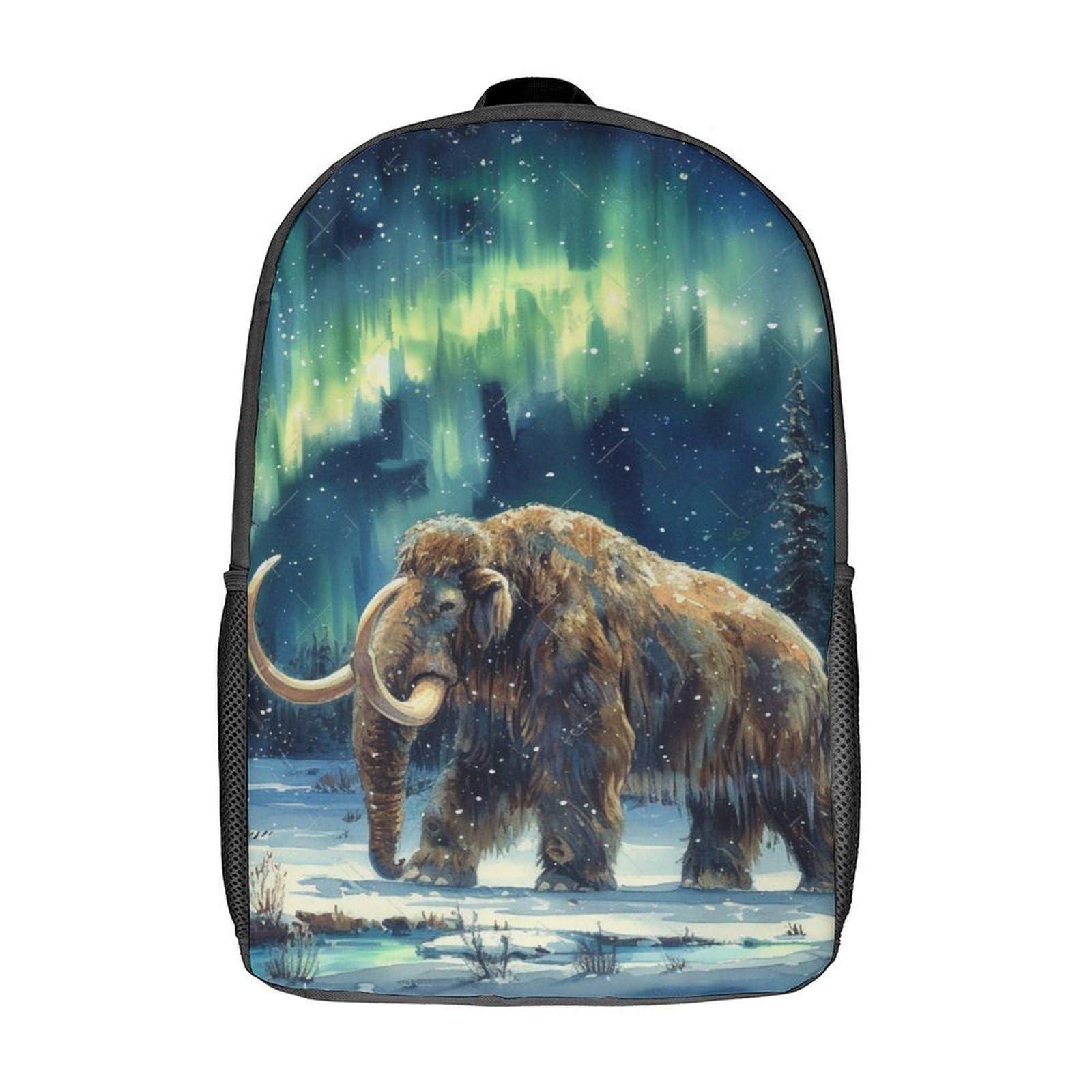 Vesfy Unisex Kids Style-13 Aurora And Mammoth Children's School Backpack Arctic Student School Bag With Bottle Pocket Bookbag Fashion Daypack For Kids Boys And Girls 17Inch
