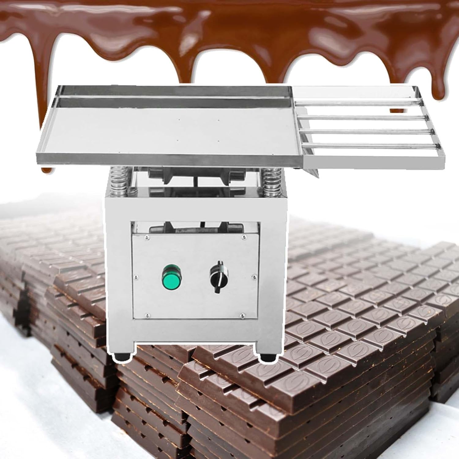 Tabletop Chocolate Vibration Table,Expel Liquid Bubbles,Stainless Steel Mini Vibrating Workbench,for Handmade Chocolate Making