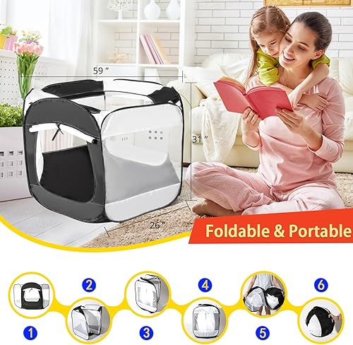 Miniatura 5 de GOGOSO Tienda de campaña para bebés, piscina de bolas grande para niños pequeños como patio de juegos, corralito para bebés, valla, piscina de bolas