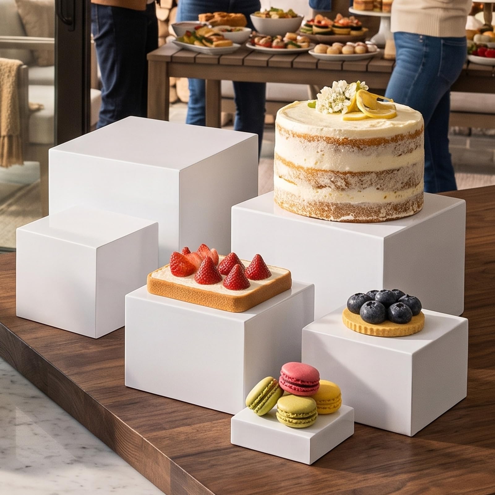 FTVOGUE Alzate per Buffet in Acrilico Bianco, Espositori Robusti da 3-10