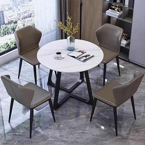 Miniatura 9 de YVYKFZD 5 Piece Kitchen Dining Table Set, Office Reception Room Club Table and Chair Set, Small Round Conference Table, Simple Coffee Table