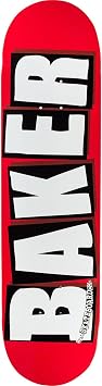 Baker Brand Logo Skateboard Deck -8.12 Red/White DECK ONLY - Bundled with FREE 1 Hardware Set