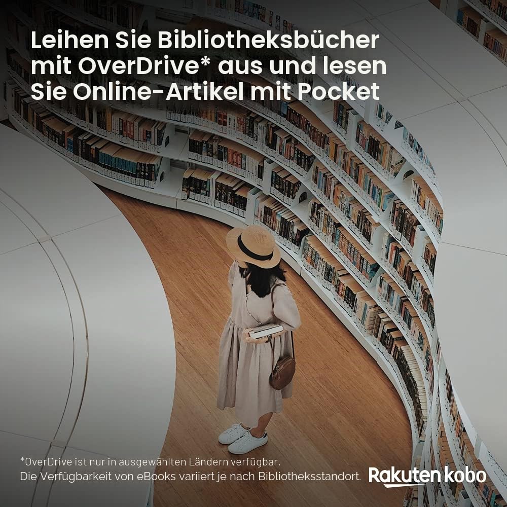 Kobo Nia | eReader | 15,2 cm (6 Zoll) blendfreier Touchscreen | einstellbare Helligkeit | dünn und leicht | eBooks | WiFi | 8 GB Speicher | Carta E Ink Technologie | Schwarz