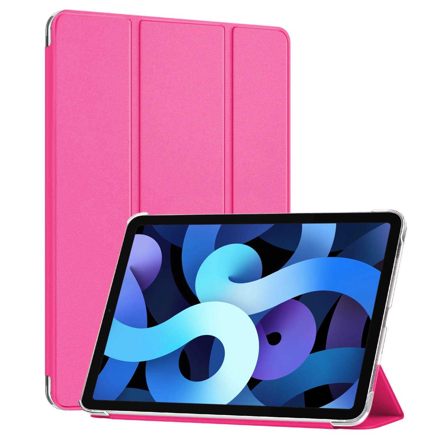 Microsonic Apple iPad Air 4 (2020) için Kılıf Slim Translucent Back Smart Cover Pembe [iPad Air 4 2020 ile Uyumlu Kılıf - Pembe]