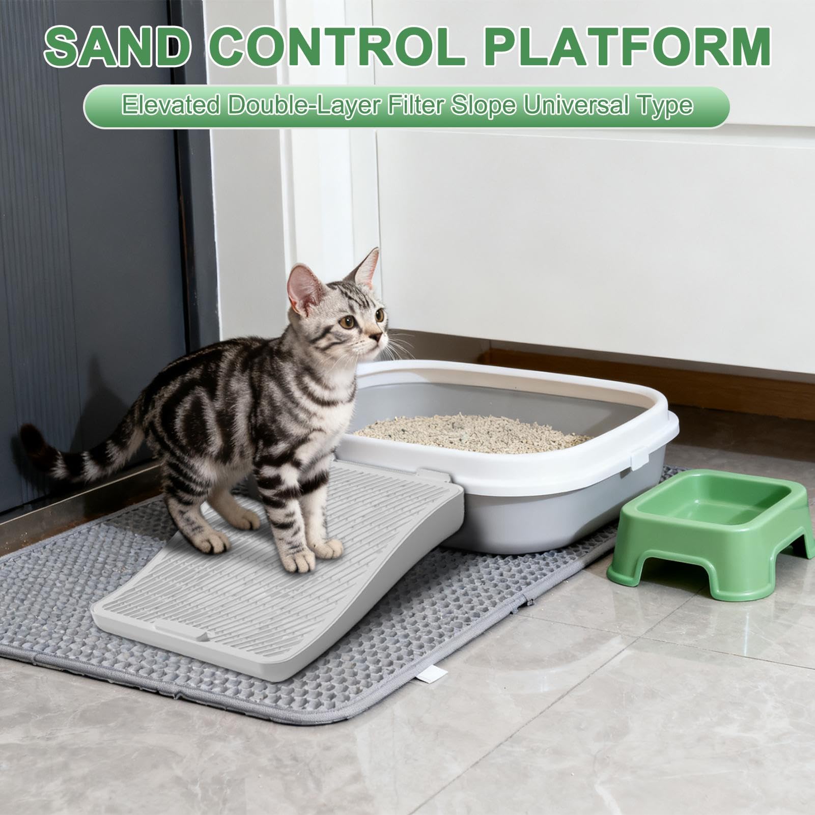 Rampa Per Lettiera Per Gatti | Scale Lavabili Per Per La Raccolta | Dei Rifiuti - Gradino Cattura Lettiera - Per Gatti Piccoli Grandi Anziani Divano Appartamento Balcone Terrazzo
