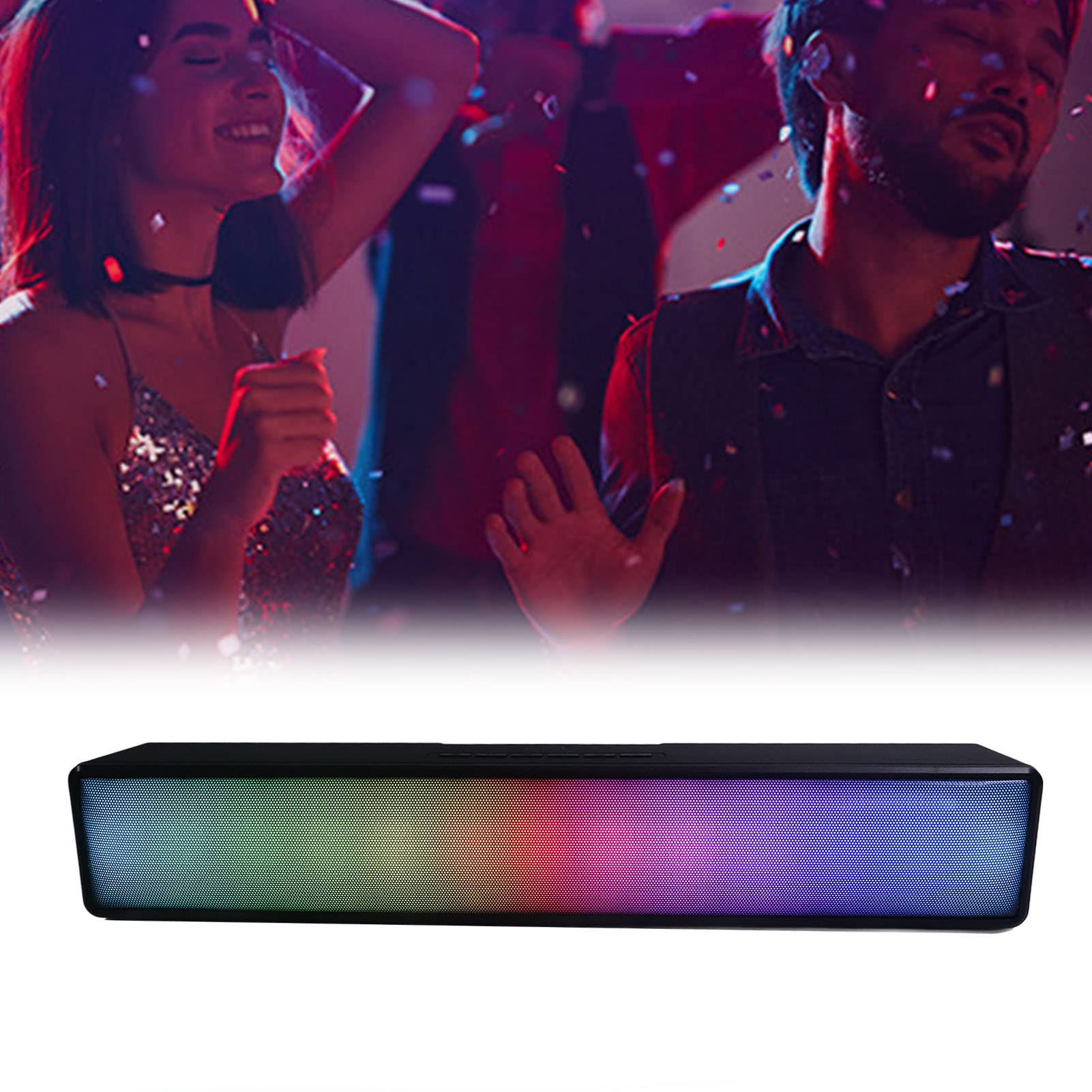 Głośnik Komputerowy, Bezprzewodowy Bluetooth 5.1 Ddynamic RGB Soundbar do Komputera Połączenie USB Głośnik Bezprzewodowy z Dwoma Głośnikami do Komputerów Stacjonarnych Laptopy