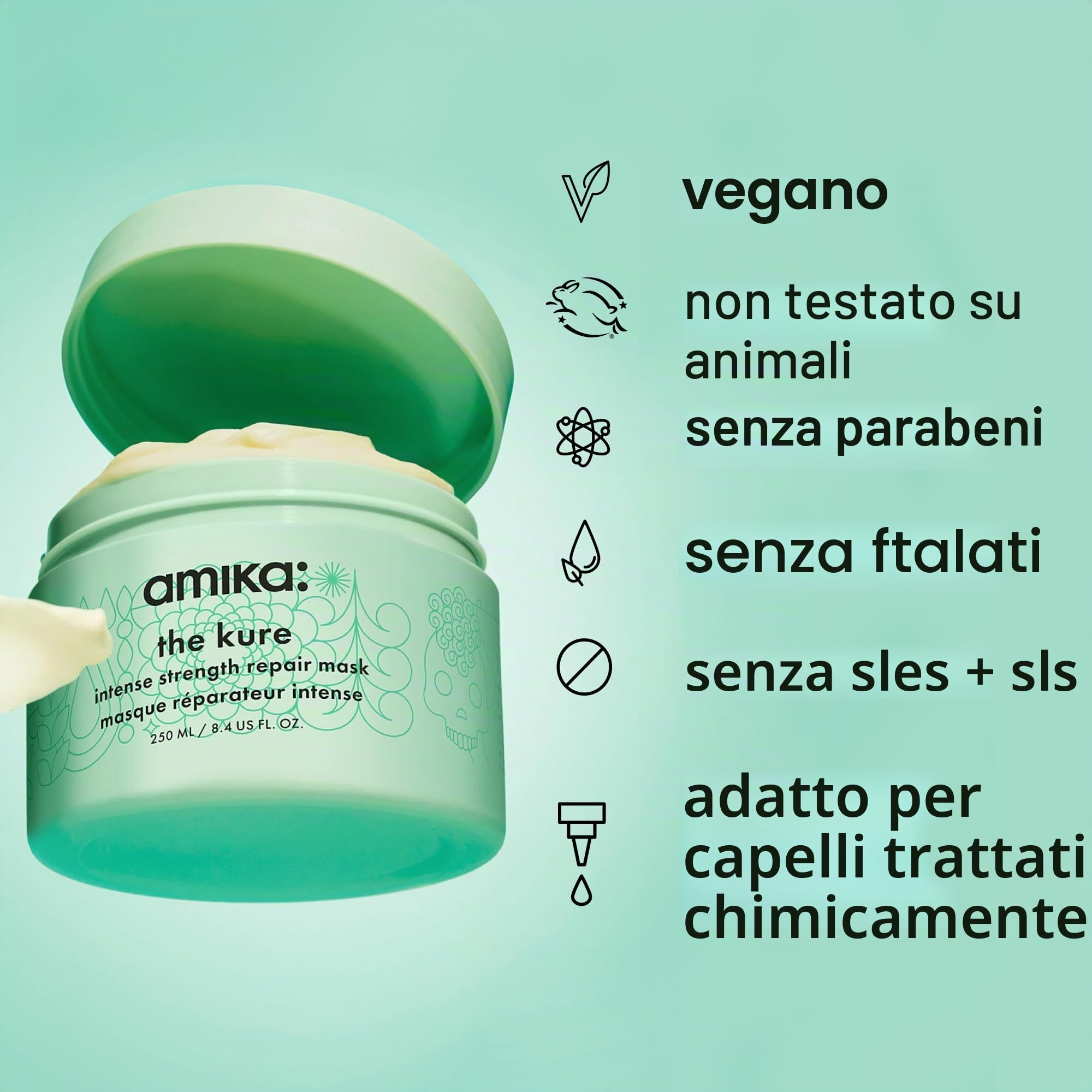 The Kure Amika - Maschera rigenerante intensiva, 250 ml