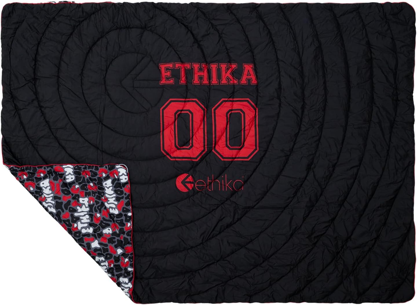 Ethika Puffer Blanket, Outdoor Travel Blanket 74" x 53" with Fleece-Lined Pockets & Stuff Sack (DNA)